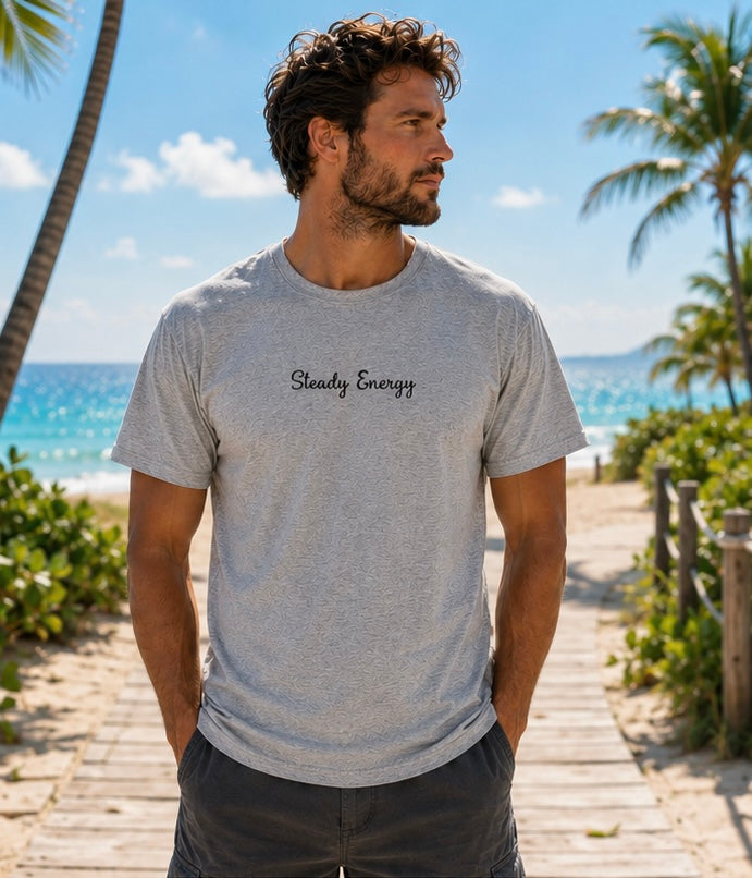 Steady Energy Shirt | Sommer Shirt mit Sunset Ocean Print | Beach Vibes Shirt