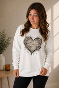 White ‚Handle with Care‘ Pullover