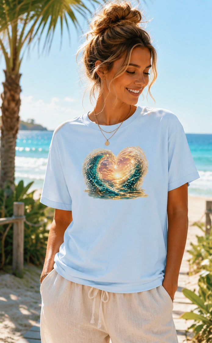 Ocean Heart Shirt | Beach Vibes Shirt | Coastal Love Shirt