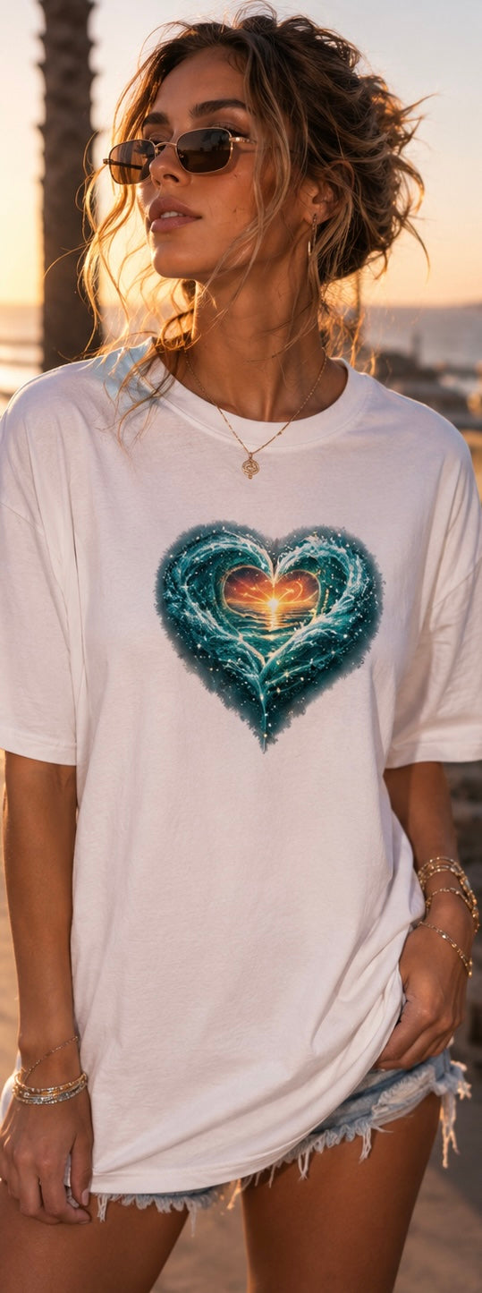 Ocean Heart | White Shirt | Sommer Shirt
